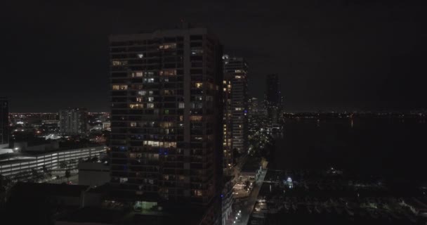 Vídeo Aéreo Edgewater Miami Arranha Céus Edifícios Biscayne Bay — Vídeo de Stock