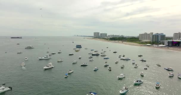 Boote Beim Tortuga Music Festival Fort Lauderdale Aufnahme Mit Einer — Stockvideo