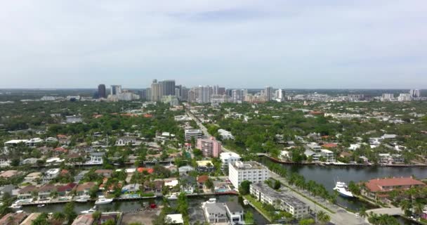 Boczne Pchnięcie Centrum Fort Lauderdale Filmik Dronem — Wideo stockowe