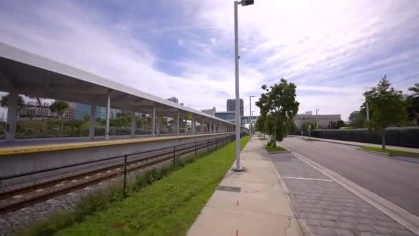 Fort Lauderdale Brightline Train Station — Stock Video