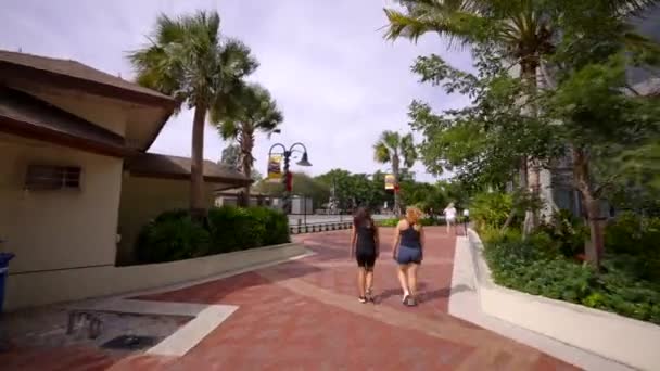 Besichtigung Des Fort Lauderdale Las Olas River Walk Nähert Sich — Stockvideo