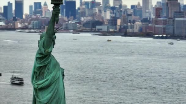 Parallax Statue Liberty Nyc — Stock Video