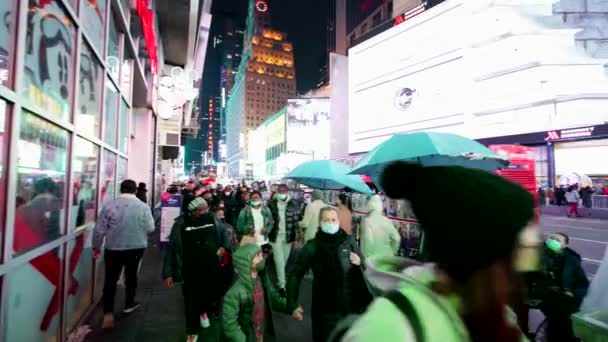 Video Malam Roll New York Times Square — Stok Video