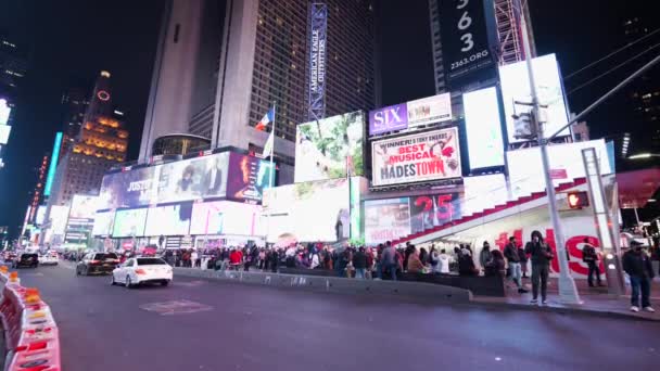 Klip Statis Malam New York Times Square — Stok Video
