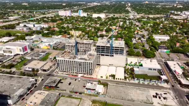 Uso Misto Escritório Varejo Desenvolvimento Canteiros Obras Residenciais Miami Wynwood — Vídeo de Stock