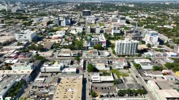 North Miami Avenue Wynwood Aerial Video — 图库视频影像