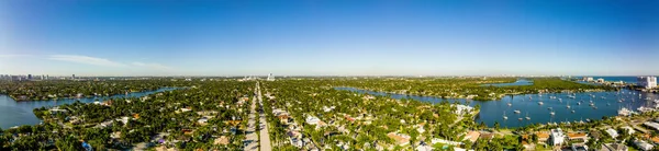 Panorama Udara Hollywood Boulevard Florida Dengan Lingkungan Pesisir — Stok Foto