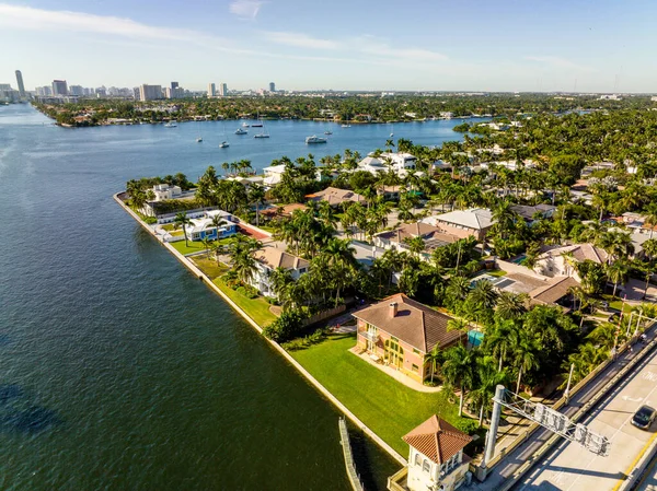 Luftbild Häuser Wasser Hollywood Lakes — Stockfoto