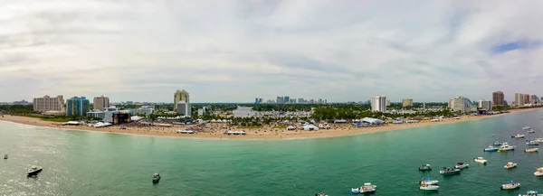 Αεροφωτογραφία Από Μουσικό Φεστιβάλ Tortuga Fort Lauderdale Beach Στάδιο Συναυλιών — Φωτογραφία Αρχείου