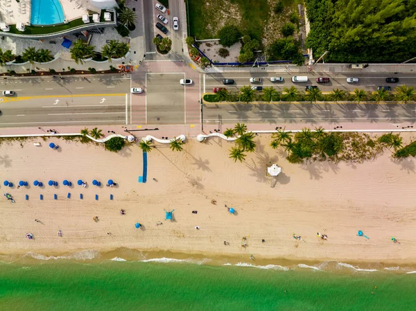 Aerial Photo Fort Lauderdale Beach Scene Overhead Shot — 图库照片