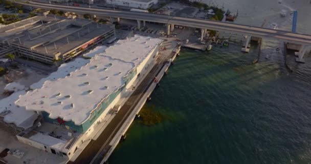 Порт Маямі Будівництво Нового Корабля Virgin Cruise Терміналі — стокове відео
