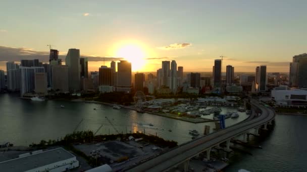 Luftaufnahme Downtown Miami Auf Mavic 60Fps — Stockvideo