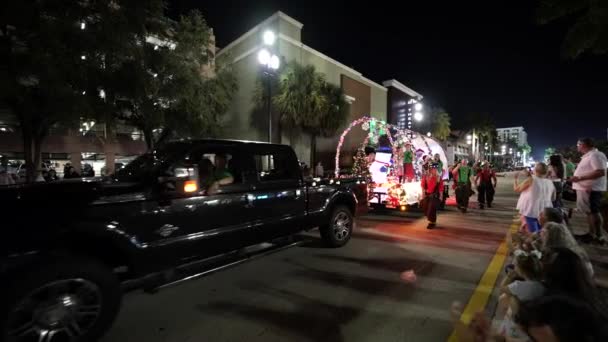 Nachtvideo Boca Holiday Parade — Stockvideo