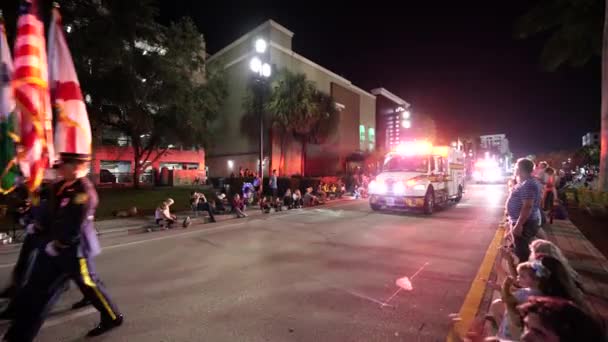 Holiday Parade Boca Raton Emt Salvataggio Antincendio — Video Stock