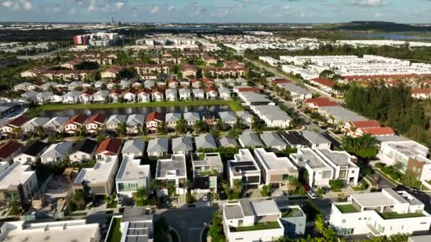 Aerial Doral Vasti Quartieri Paesaggistici Doral Miami — Video Stock