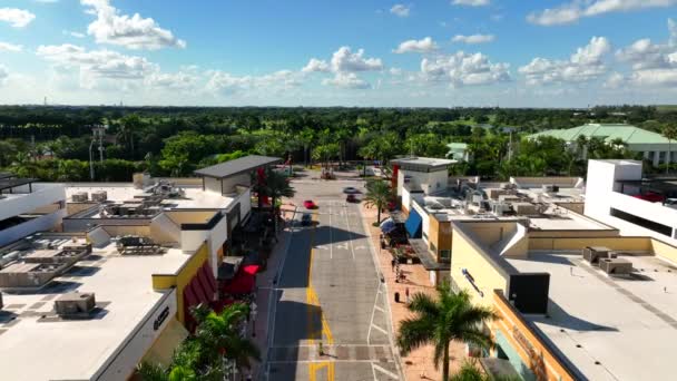 Drone Girato Downtown Doral Miami Negozi — Video Stock