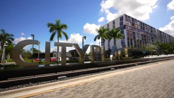 Cityplace Doral Mixed Use Real Estate Development Ground Gimbal Stabilized — Stock Video