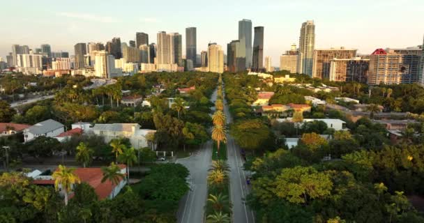 Antenn Drönare Video Brickell Miami Avenue Med Flera Miljoner Dollar — Stockvideo