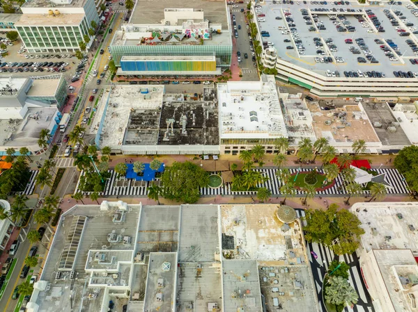 Miami Beach Lincoln Road Drone Foto — Foto Stock