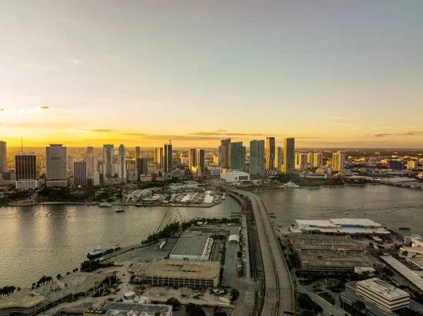 Port Miami Bridge Centrum Miasta — Zdjęcie stockowe