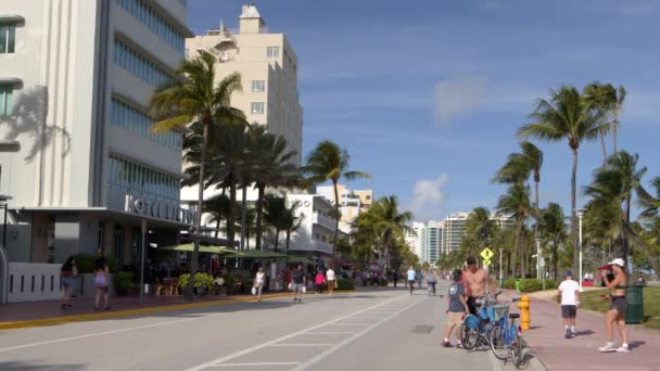Video Miami Beach Ocean Drive Mitten December — Stockvideo