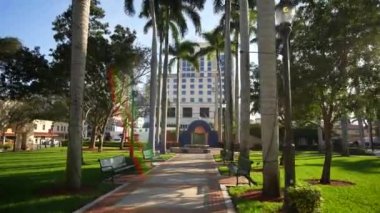 Hareket yaklaşımı Sanborn Meydanı şehir simgesi çeşmesi