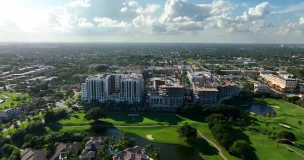 Construcción Imágenes Aéreas Mizner Boca Raton Mandarin Oriental Hotel — Vídeos de Stock