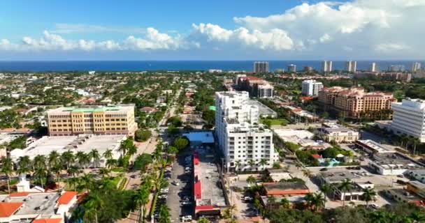 Luftbild Downtown Boca Raton Mit Meerblick — Stockvideo