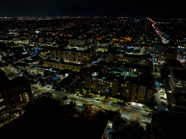 Nocne Zdjęcie Lotnicze Downtown Boca Raton — Zdjęcie stockowe