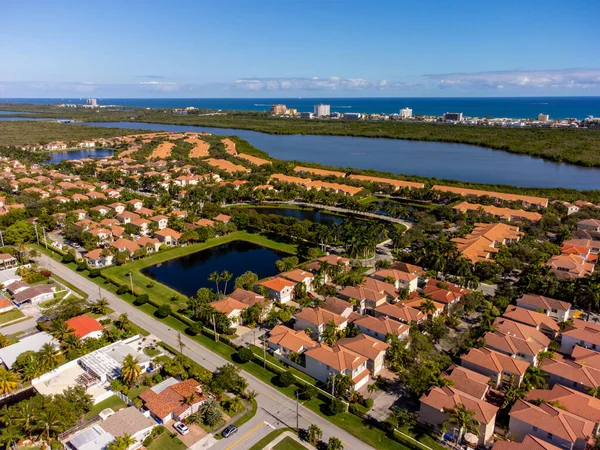 Aerial Photo Upscale Neighborhoods South Florida Hollywood — Fotografia de Stock
