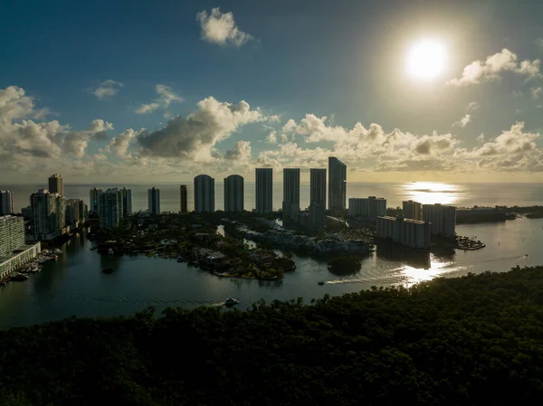 Flygfoto Panorama Miami Sunny Isles Beach — Stockfoto