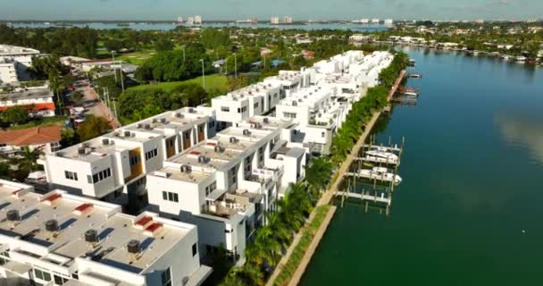 Aerial Footage Iris Bay Miami Beach — Stock Video