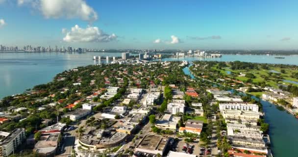 Insansız Hava Aracı Görüntüleri Normandiya Miami Beach — Stok video