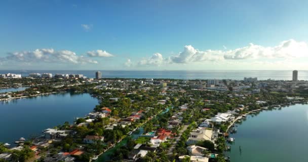Drone Vytáhnout Letecké Video Miami Beach Florida Usa — Stock video