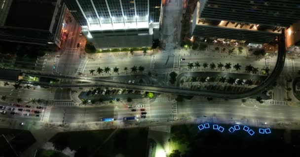 Biscayne Bulvarı Miami Gece Görüntüleri — Stok video