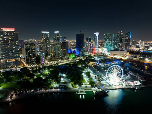 Aerial Photo Downtown Miami Bayside — Stock Photo, Image