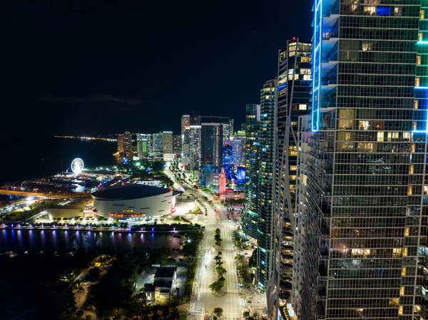 Luchtfoto Downtown Miami Florida Reisbestemming — Stockfoto