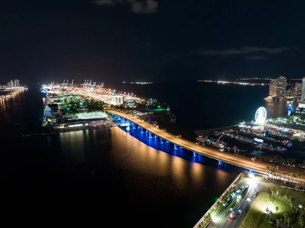 Aerial Photo Port Miami Amerikai Egyesült Államok — Stock Fotó