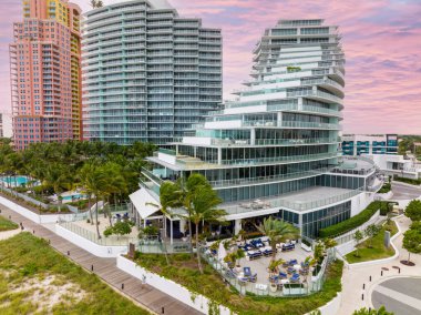 Fort Lauderdale, FL, USA - January 9, 2021: Aerial photo of Auberge Beach Residences