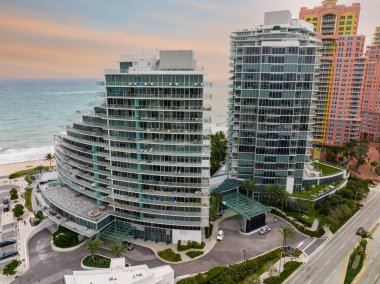Fort Lauderdale, FL, USA - January 9, 2021: Aerial photo of Auberge Beach Residences