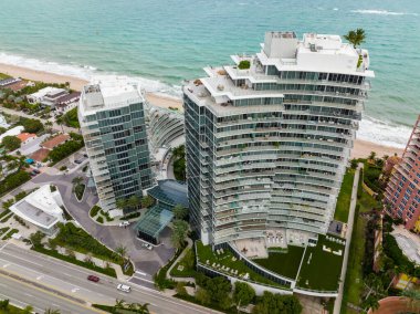 Fort Lauderdale, FL, USA - January 9, 2021: Aerial photo of Auberge Beach Residences