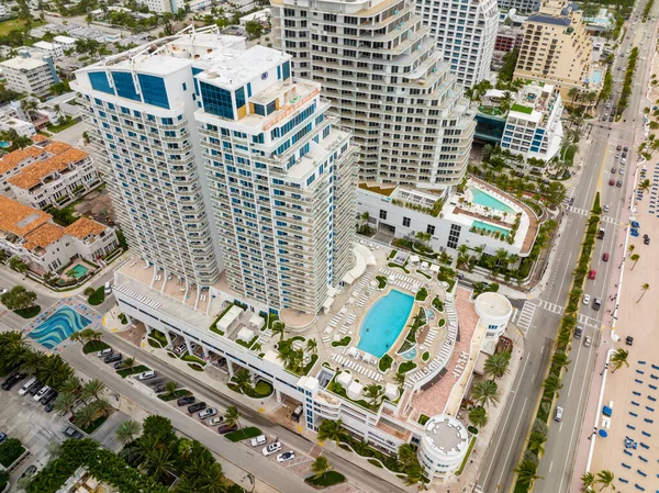 Fort Lauderdale Usa January 2021 Aerial Photo Hilton Fort Lauderdale —  Fotos de Stock