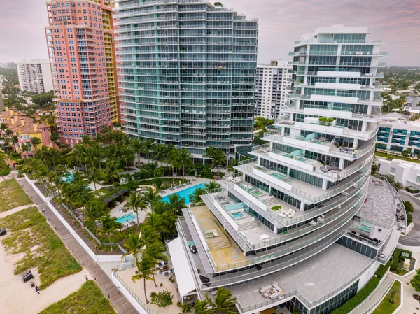 Fort Lauderdale Usa January 2021 Aerial Photo Auberge Beach Residences — Foto Stock