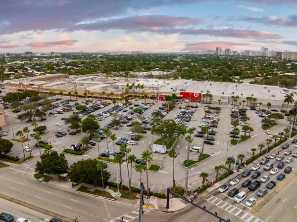 Fort Lauderdale Usa January 2021 Aerial Photo Shopping Plaza Fort — 图库照片