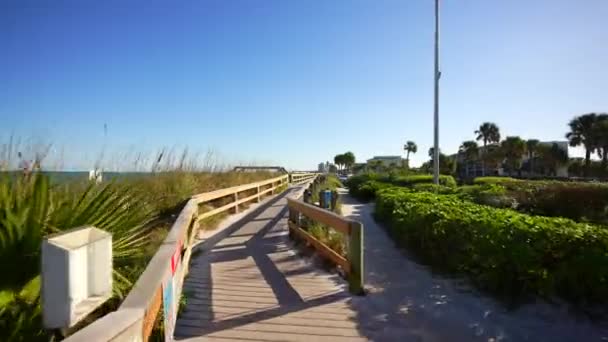 Florida Varış Yeri Vero Sahili Tahta Yolu — Stok video