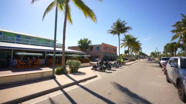 Restaurantes Seaway Drive Fort Pierce Usa Gimbal Estabilizado Vídeo Movimiento — Vídeos de Stock