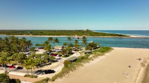 Empuje Aéreo Fort Pierce Entrada Embarcadero — Vídeos de Stock