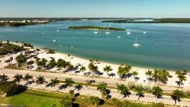 Deo Drone Aéreo South Causeway Park Fort Pierce — Vídeo de Stock