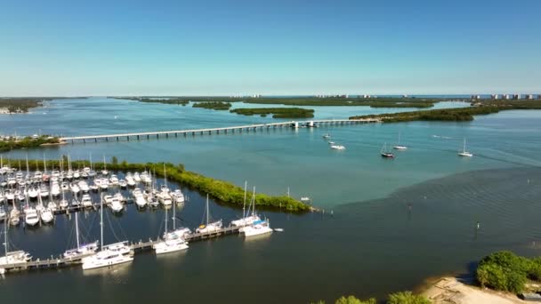 Aérea Vídeo Causeway Fort Pierce Florida — Vídeo de Stock