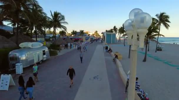 Vídeo Aéreo Bajo Hollywood Beach Florida Estados Unidos — Vídeo de stock